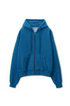 alexander wang zip hoodie in dense fleece rich cobalt