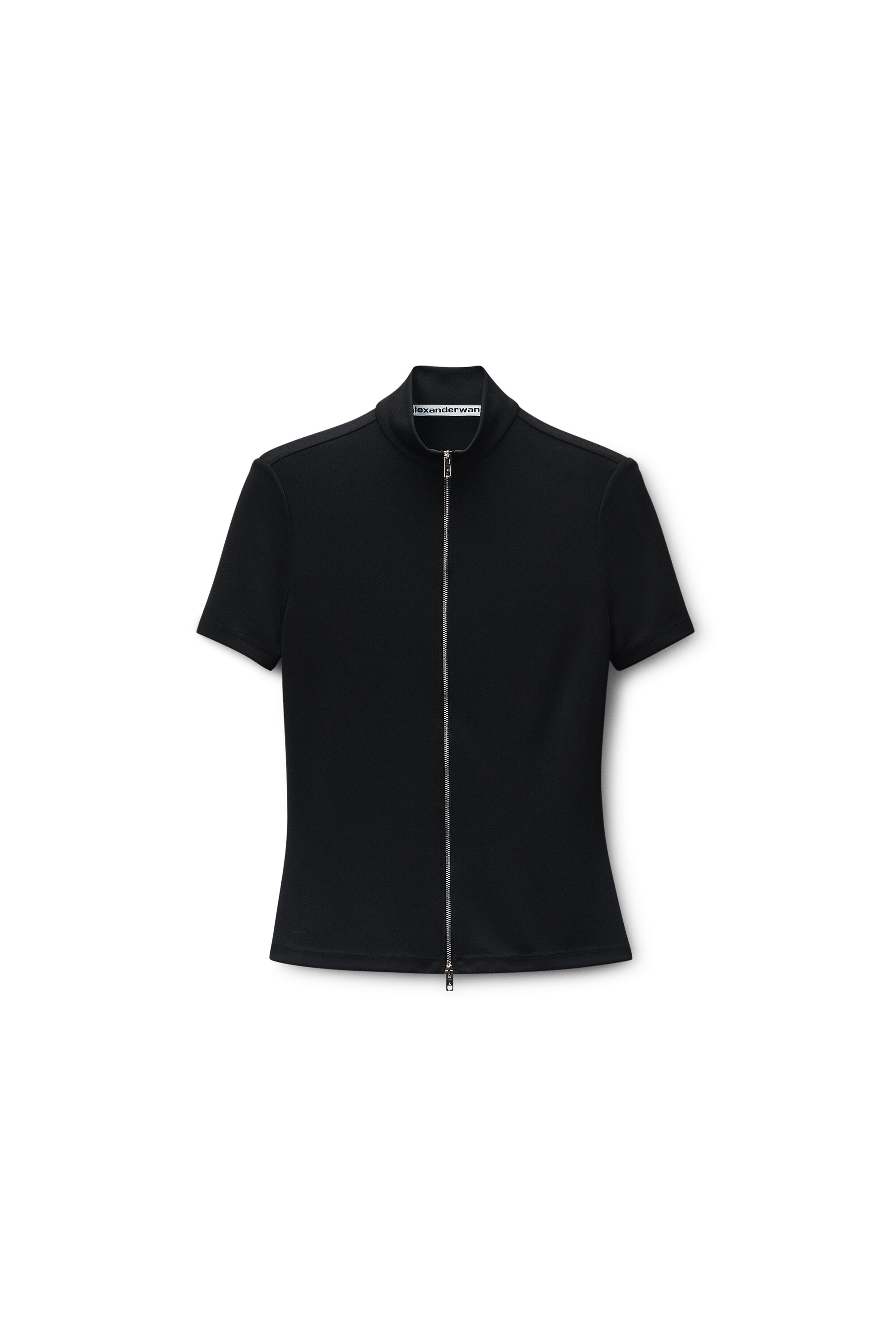 Rashguard Mock Neck Top in BLACK | alexanderwang®