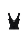 Alexander Wang black 透明褶饰背心上衣