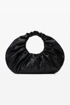 alexander wang crescent large crackle leather shoulder bag black