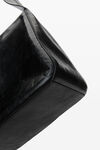 alexander wang dome medium hobo bag in crackle patent leather black