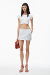 alexander wang lettuce hem baby tee in micro rib jersey white