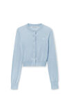 Alexander Wang ariel blue kurzer cardigan aus viskose mit logostickerei