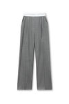 Alexander Wang light heather grey high-waist pleated pant with logo elastic