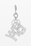 alexander wang logo diamanté keychain in metal  alloy