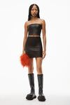 alexander wang bodycon mini skirt in leather black