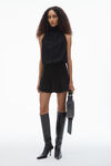Alexander Wang black robe dos nu froncée à col roulé