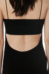 Alexander Wang black black logo jacquard slip dress