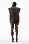alexander wang 软皮革超大版型机车背心 black