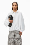 Alexander Wang white polo oversize con logo gonfio