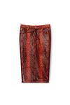 alexander wang 蛇纹图案铅笔裙 red