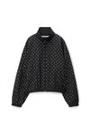 alexander wang 皱褶尼龙烫钻教练夹克 black