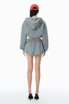 Alexander Wang dark heather grey deconstructed logo wrap hoodie