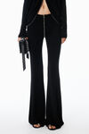 Alexander Wang black mid-rise zip pant in jersey