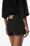 Alexander Wang grey aged mid rise mini skort in comfort stretch denim