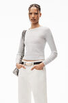 alexander wang ez - mid rise straight leg jean in denim vintage white
