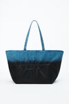 Alexander Wang vintage marbled blue / black punch コーティングデニム ラージトート