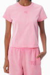 Alexander Wang washed lotus pink shrunken cotton tee with logo