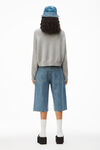alexander wang front knot pullover in cashmere wool heather grey