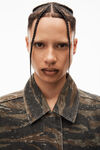 alexander wang 迷彩色束腰牛仔夹克 camo