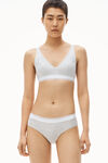 alexander wang brief underwear in ribbed jersey heather grey