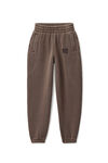 alexander wang puff logo sweatpant in structured terry washed cola