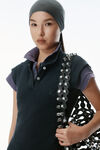 Alexander Wang washed navy/washed blue layered polo short-sleeve minidress