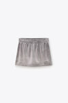 Alexander Wang titanium 拷花丝绒中腰迷你裤裙