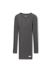 alexander wang 罗纹棉长袖圆领连衣裙 dark heather grey