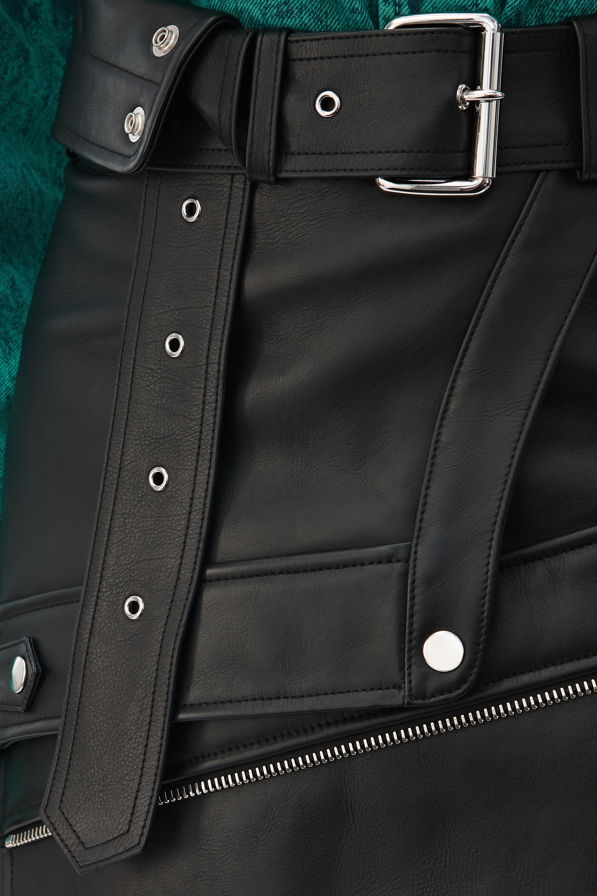 alexander wang deconstructed moto skirt