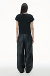 alexander wang puff logo shrunken tee in cotton jersey   black