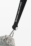 alexander wang pillow wristlet in crystal mesh white