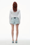 alexander wang bite logo short in pebble bleach  pebble bleach