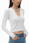 Alexander Wang soft white kurzes hemd mit logo-namensschild