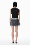 Alexander Wang grey melange/oxford blue minigonna grigia in misto lana