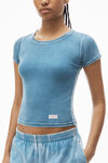 Alexander Wang washed blue short-sleeve tee in ribbed cotton