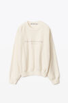 alexander wang logo pullover in boiled wool ivory