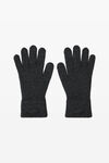 Alexander Wang charcoal dome logo gloves in ribbed wool stretch