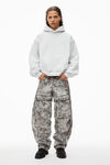 alexander wang hoodie in dense fleece  vintage heather grey