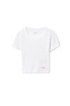 Alexander Wang white crystal hotfix short-sleeve cropped tee