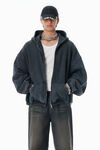 Alexander Wang washed black schwarze kapuzenjacke aus baumwolle mit logo