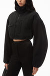 alexander wang 泰迪摇粒绒短款拉链夹克  black