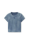 Alexander Wang washed blue ink 徽标蓝色紧身棉质 t 恤