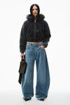 Alexander Wang washed light blue jean oversize arrondi taille basse