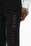 Alexander Wang washed black ez 镂空徽标牛仔裤