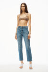 alexander wang og high-rise stovepipe jean in denim  vintage medium indigo