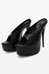 alexander wang destiny 150 牛皮鳄鱼纹压花凉鞋 black