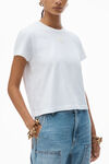 Alexander Wang white puff logo shrunken tee in cotton jersey