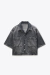 Alexander Wang light grey cropped short sleeve shirt