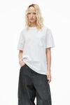 Alexander Wang white unisex pocket tee in high twist jersey